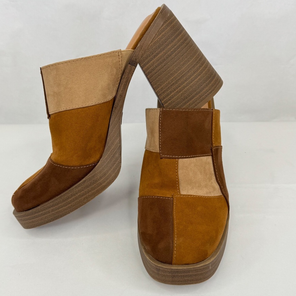 Universal Thread Womens Brown Patchwork Faux Sued… - image 2